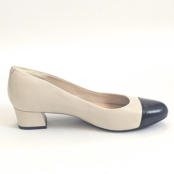 Easy Spirit Womens Lucinda Two Tone Heeled Ballet Pump Shoes Ivory Sz 8.5 NWOT - Picture 4 of 14